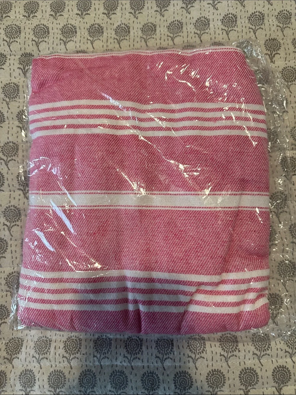 Colorful Fringed Turkish-Style Pestemal Towel- PINK price  for 1
